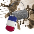 PERSONNALISEZ ICI votre Tag d'identification France Porte-clés métal réalisé à partir de plaquettes militaires Dog Tag personnalisables et décoré du drapeau Français. Utilisable en Tag d'identification.
