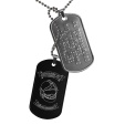 PERSONNALISEZ et ACHETEZ ICI vos plaques militaires dog tag Sapeurs-Pompiers ! Plaques militaires Dog Tag en acier personnalisables avec gravure d'un insigne Sapeur-Pompier sur fond noir.