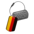 PERSONNALISEZ ICI votre Tag d'identification drapeau Allemand Tag d'identification métal réalisé à partir de plaquettes militaires Dog Tag personnalisables et décoré d'un drapeau Allemand. Utilisable en Porte-clés.
