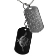PERSONNALISEZ et ACHETEZ ICI vos plaques militaire Dog Tag Commando de Parachutisme. ID Tag Commando de Parachutisme composé de 2 plaques militaires en acier personnalisables par embossage et gravure mécanique.