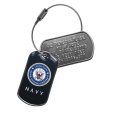 PERSONNALISEZ ICI votre porte-clés insigne Navy Porte-clés métal réalisé à partir de plaquettes militaires Dog Tag personnalisables et décoré de l'emblème de la Navy. Utilisable en Tag d'identification.