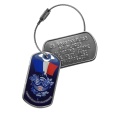 PERSONNALISEZ ICI votre Tag d'identification Élysée Porte-clés métal réalisé à partir de plaquettes militaires Dog Tag personnalisables et décoré d'un drapeau fantaisie Élysée. Utilisable en Tag d'identification.