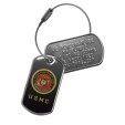 PERSONNALISEZ ICI votre Tag d'identification USMC Porte-clés métal réalisé à partir de plaquettes militaires Dog Tag personnalisables et décoré de l'emblème de l'USMC. Utilisable en Tag d'identification.