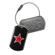 PERSONNALISEZ ICI votre Tag d'identification Red Star Tag d'identification métal réalisé à partir de plaquettes militaires Dog Tag personnalisables et imprimé d'un motif Red Star. Utilisable en Porte-clés.