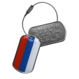 PERSONNALISEZ ICI votre Tag d'identification Russie Porte-clés métal réalisé à partir de plaquettes militaires Dog Tag personnalisables et décoré du drapeau Russe. Utilisable en Tag d'identification.