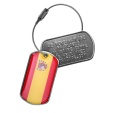 PERSONNALISEZ ICI votre Tag d'identification drapeau Espagnol Porte-clés métal réalisé à partir de plaquettes militaires Dog Tag personnalisables et décoré d'un drapeau Espagnol. Utilisable en Tag d'identification.