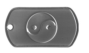 Exemple de plaque militaire Dog Tag Emboutie du Symbole Yin-Yang