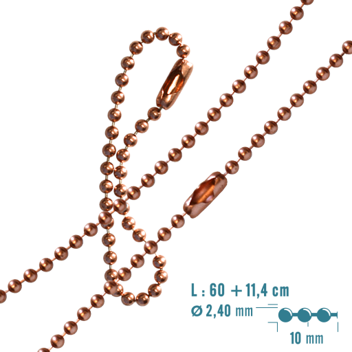 https://www.monidtag.com / Copper ball chain 60 + 11.4 cm