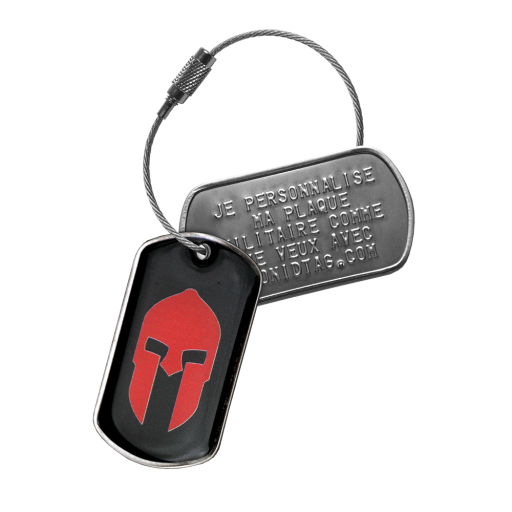 Ce tag d'identification comporte 2 plaques militaires au format Dog Tag de grade A et un câble en acier inoxydable de 15 cm de long avec fermoir à vis. La première plaquette est pe