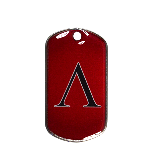 Ideal for identifying your key ring in a striking way, this military Dog Tag is printed with a fancy Spartan shield motif. Can also be used as a pendant.UV pattern coated with transparent resin. Perso