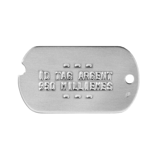 https://www.monidtag.com / Plaque militaire WWII en argent 950 mil.