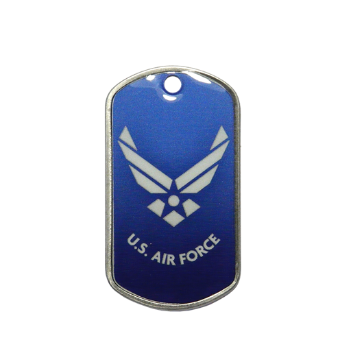 Pour les passionnés d'aviation, cette plaque militaire dog tag est imprimée du logo de l'US Air Force. Pour identifier un porte-clés ou à porter comme pendentif. Il s'agit