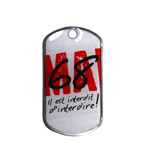 Ideal for strikingly identifying your key ring, this military Dog Tag is printed with 