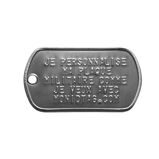 https://www.monidtag.com / Plaque militaire en acier à personnaliser qualité A