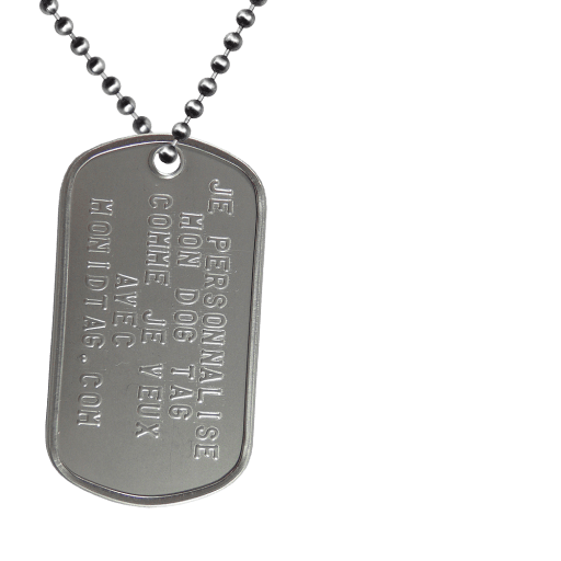 https://www.monidtag.com / Plaque militaire avec collier en acier