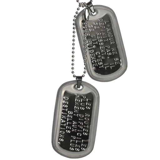 https://www.monidtag.com / Collier argent 925 à pendentifs militaires personnalisables 