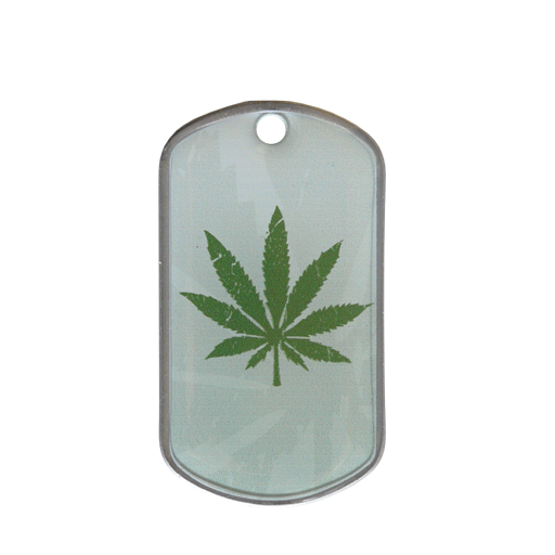 Idéal pour identifier de façon remarquable votre porte-clés, cette plaque militaire Dog Tag est imprimée d'un motif fantaisie Weedy. Peut être porté en pendent