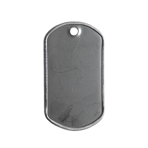 This military plate with turned edges is the traditional Dog Tag used by the US Army since 1969. It is made from type 304L steel , whose main property is that it does not oxidize. It is suitable for e