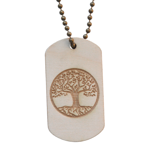 Adorned with a laser pyrography of your choice, this Wood Pendant is particularly suited to people who are interested in nature and sustainable development. Untreated and unvarnished wood, avoid prolo