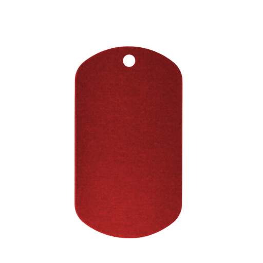 Cette plaque militaire au format Dog Tag est fabriquée à partir d'un aluminium anodisé ROUGE.
Personnalisation unitaire disponible :Cette plaque est EMBOSSABLE (marquage en relie