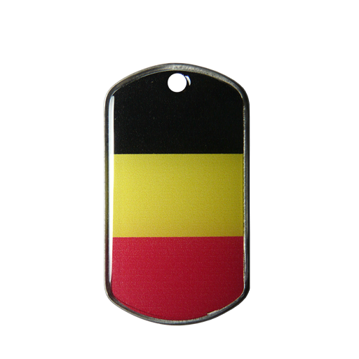 Military ID Tag featuring the Belgian flag.To identify or claim, as a keyring or pendant, it's up to you!UV-printed motif coated with transparent resin.
Personalization available:The motif on this pl