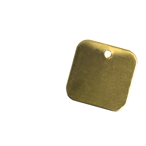 Brass dog tag with a large engraving surface (approx. 20 x 25 mm). Black surface laser engraving for long-lasting durability.Your choice of:- Text from our composer - File of your choice for posting (